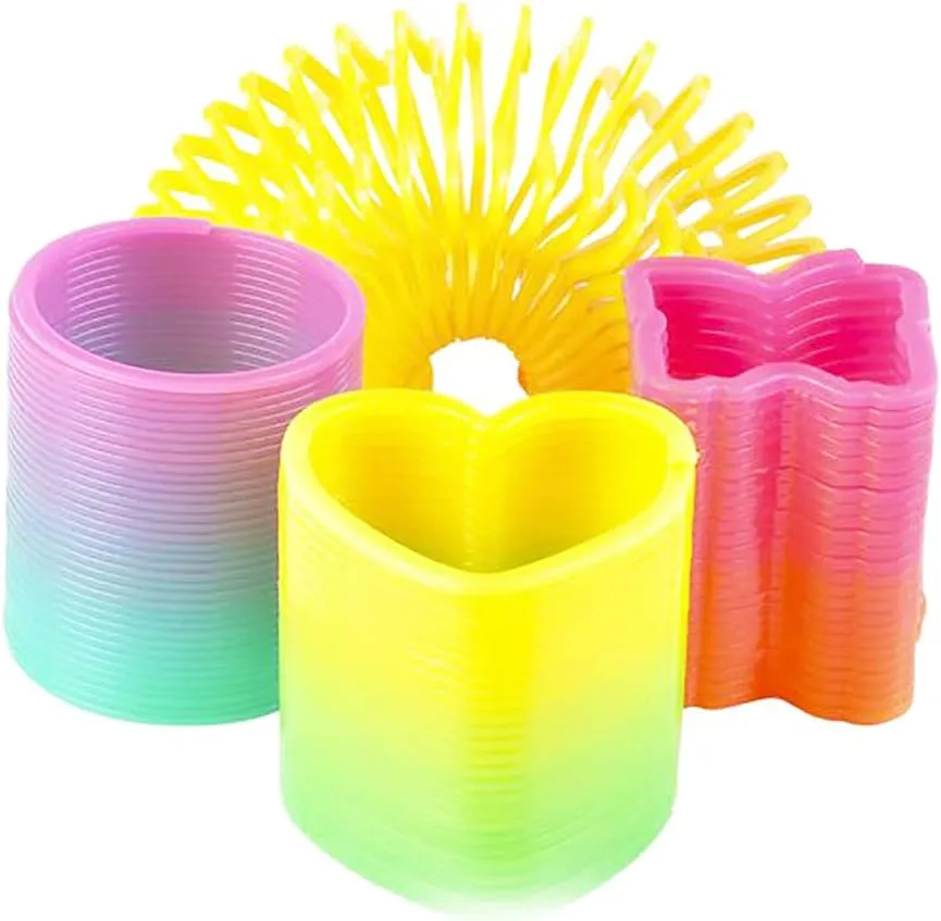 Spring Arcoiris Muelle Magico Color Neon Juguete Niños X5pcs