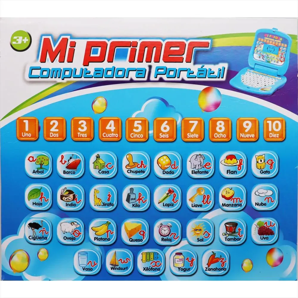 Mi Primer Portátil Infantil Mini Laptop Educativo + Baterias