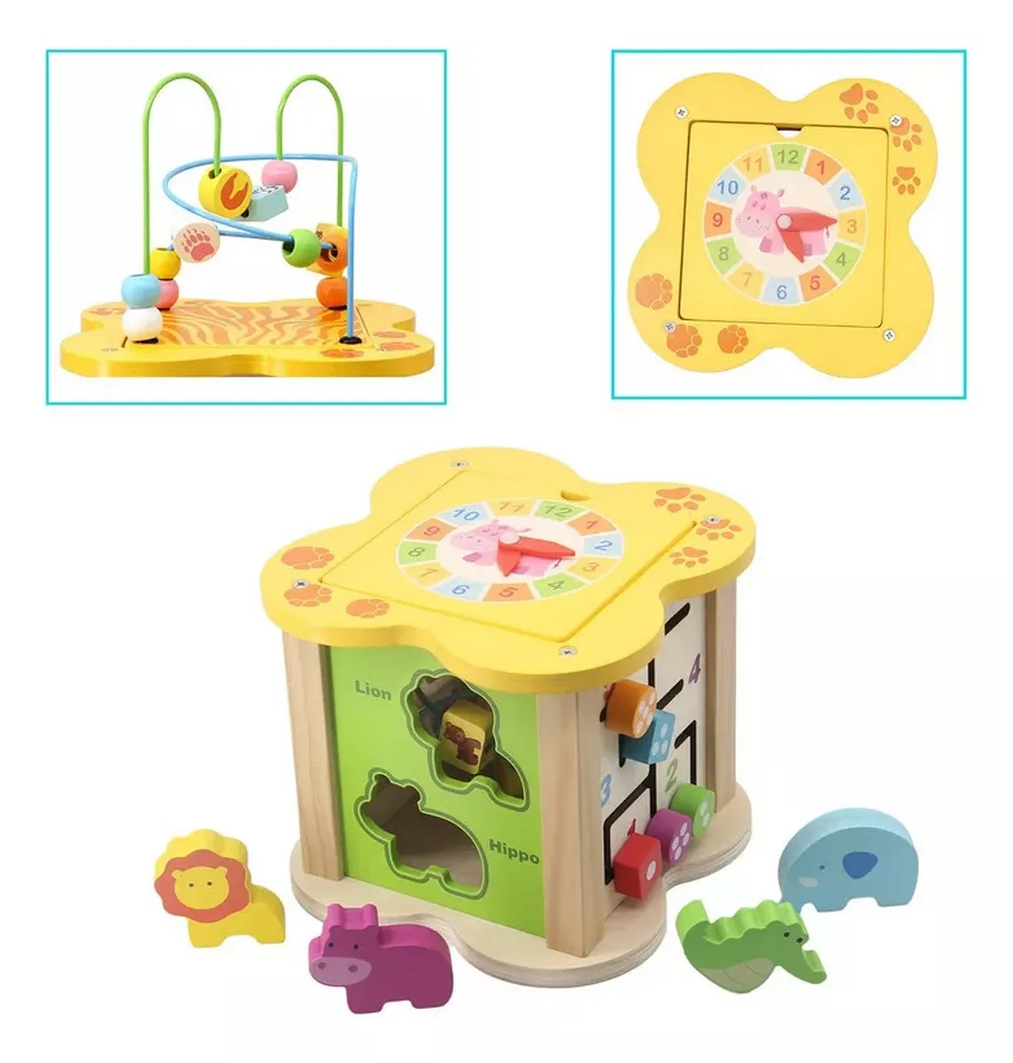 Cubo Para Bebes Madera Didactico Multifuncional Montessori