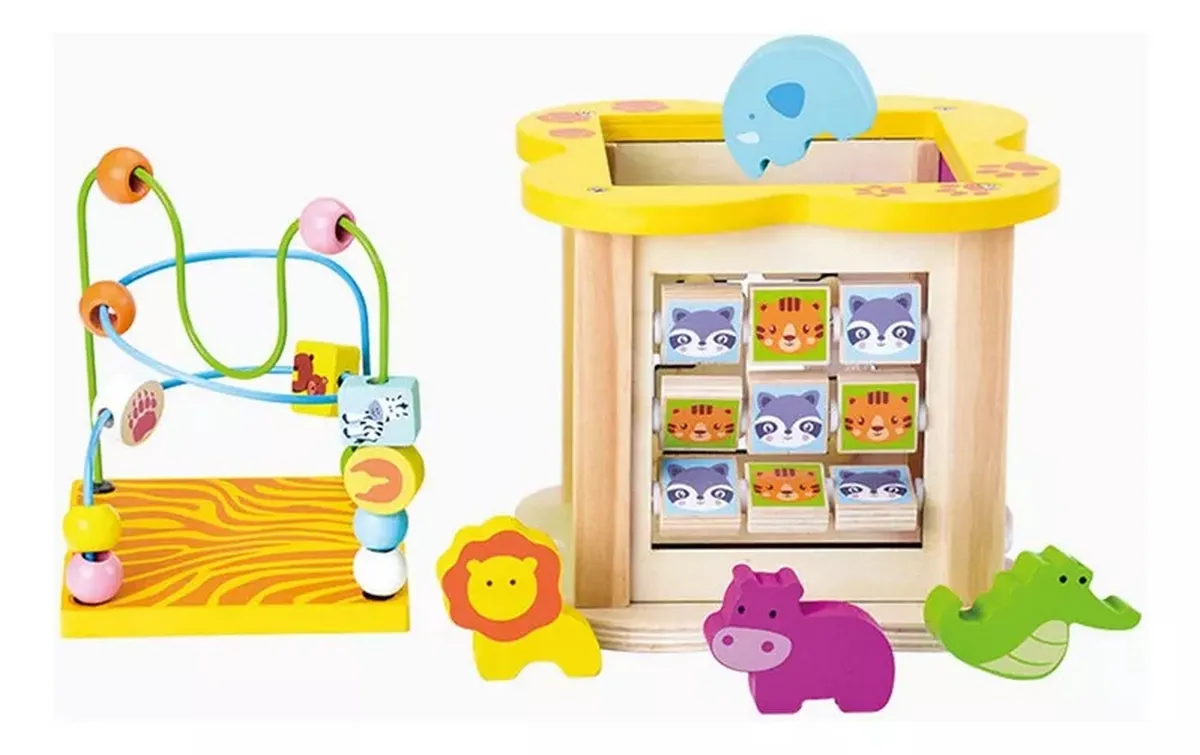 Cubo Para Bebes Madera Didactico Multifuncional Montessori