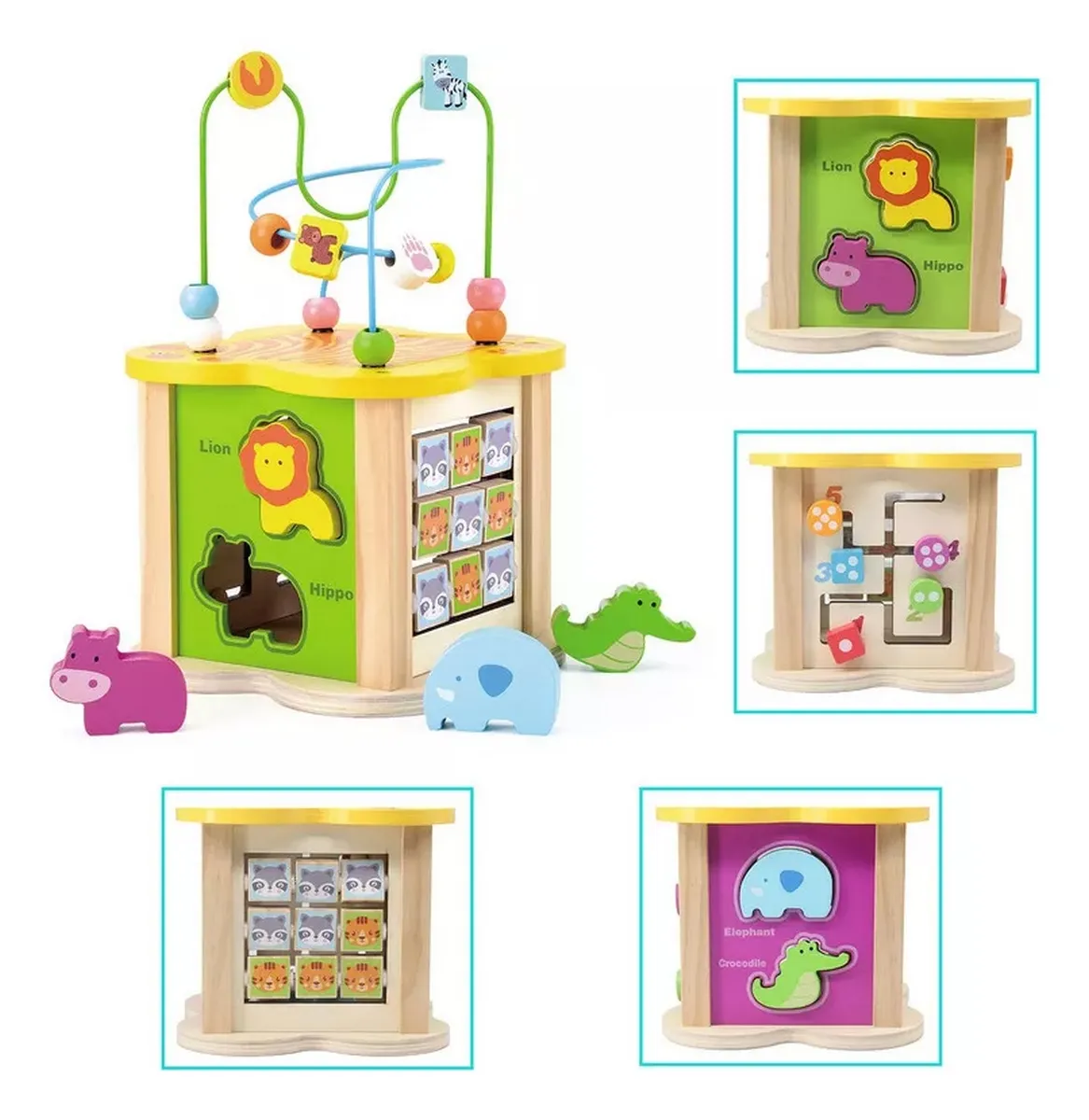 Cubo Para Bebes Madera Didactico Multifuncional Montessori