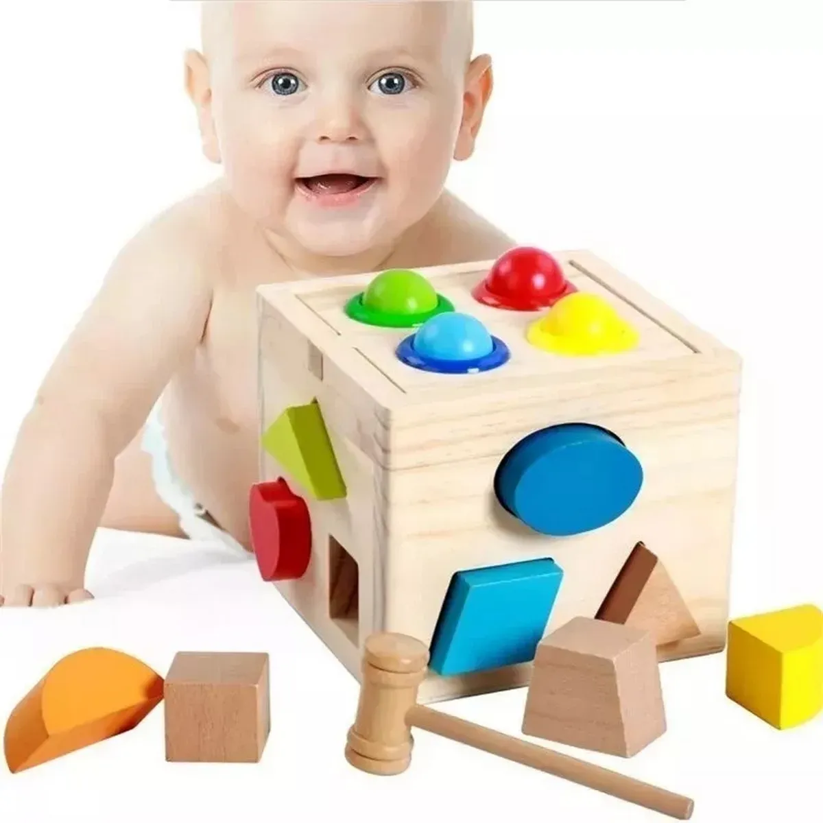 Juego Didáctico Cubo De Figuras Geométricas Color Montessori