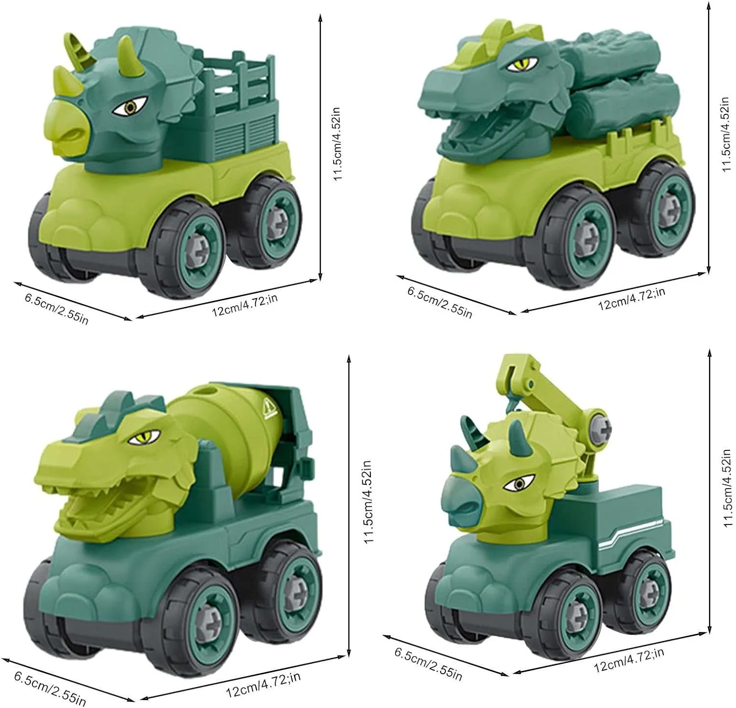 Colección Carros Construccion Dinosaurio Armables Niños