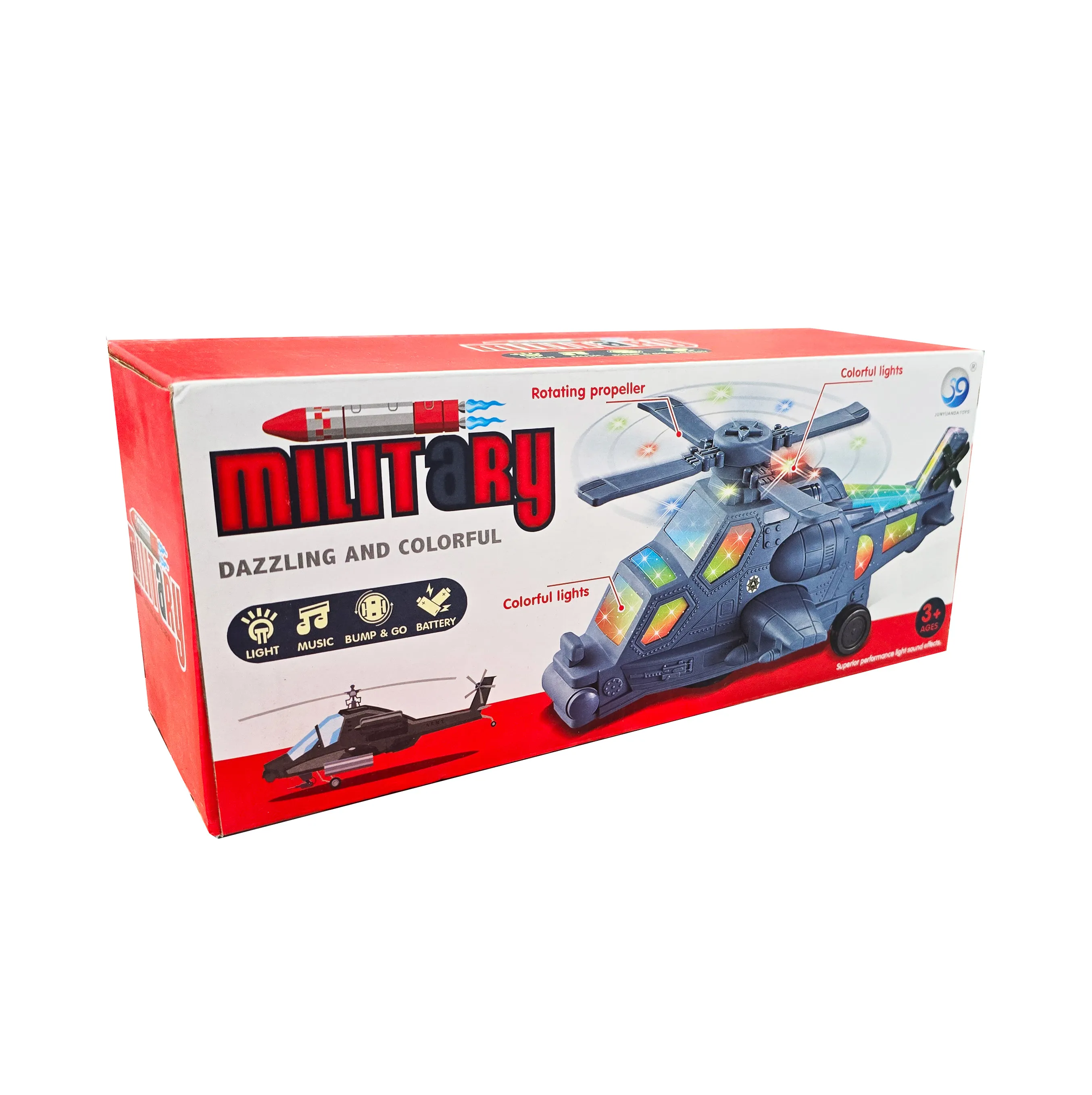 Robot Helicoptero Militar Luces Sonido Movimiento + Bateria