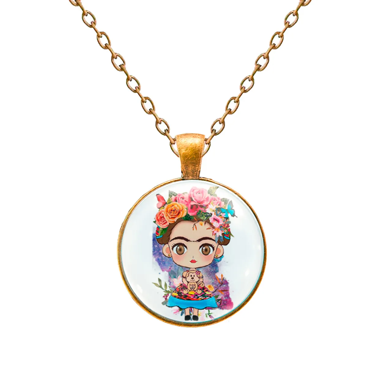 Collar Frida Kahlo Muñeca Unisex + Estuche