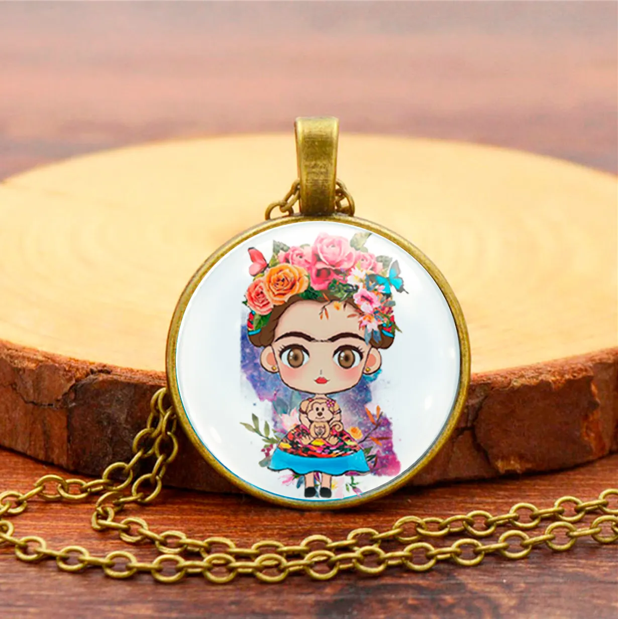 Collar Frida Kahlo Muñeca Unisex + Estuche