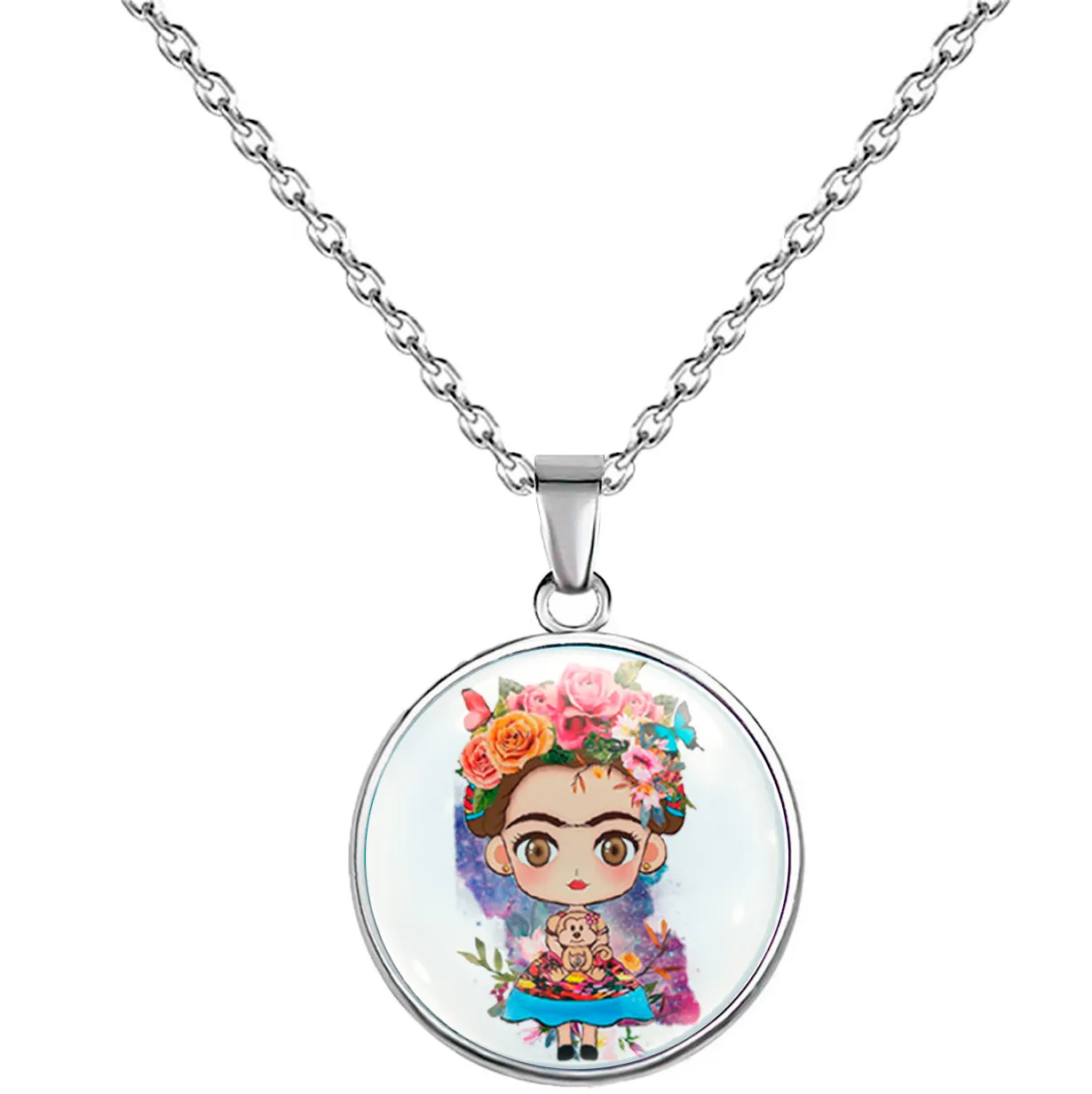 Collar Frida Kahlo Muñeca Unisex + Estuche