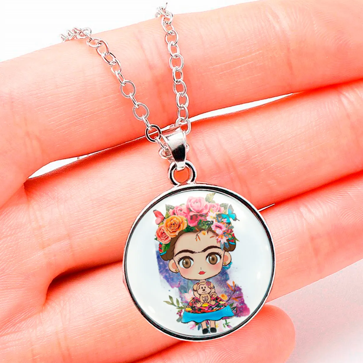 Collar Frida Kahlo Muñeca Unisex + Estuche