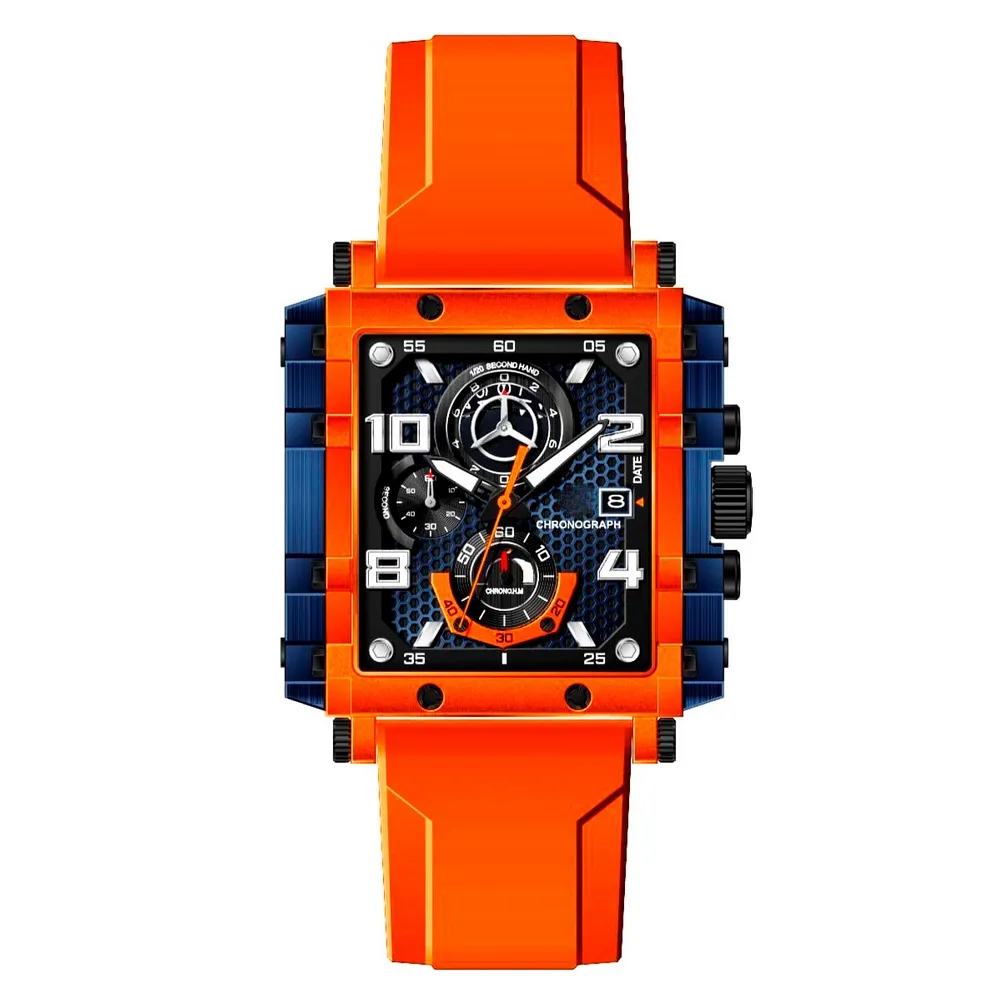 Reloj G-force Original H4055g Cuadrado Deportivo + Estuche