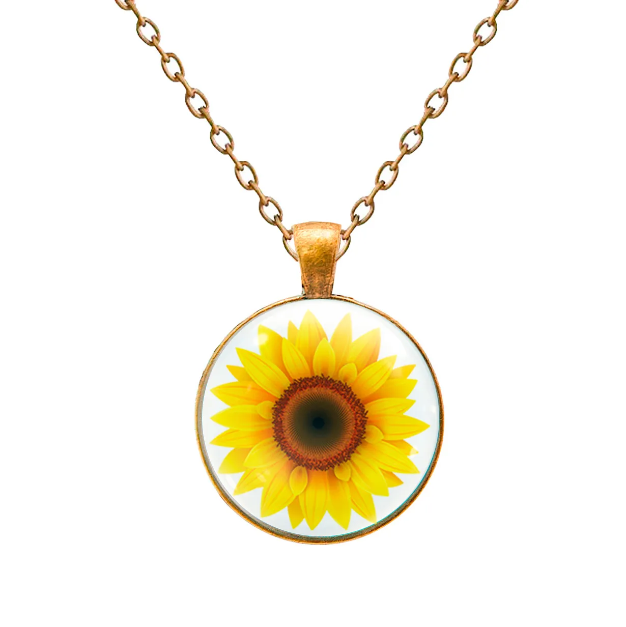 Collar Flor Girasol Mujer Detalle + Estuche