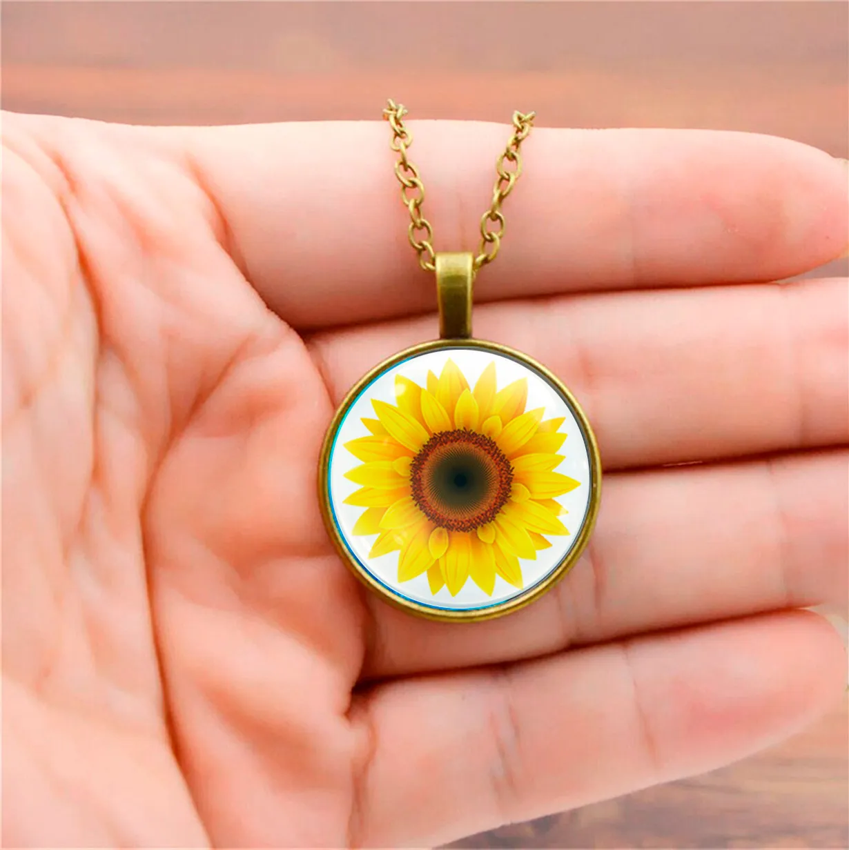 Collar Flor Girasol Mujer Detalle + Estuche