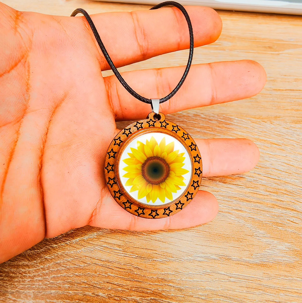 Collar Flor Girasol Mujer Detalle + Estuche