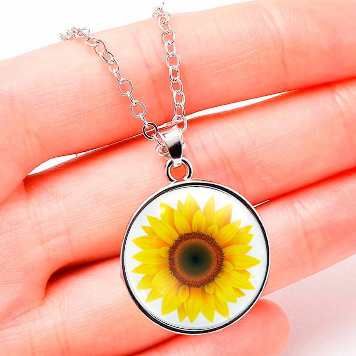 Collar Flor Girasol Mujer Detalle + Estuche