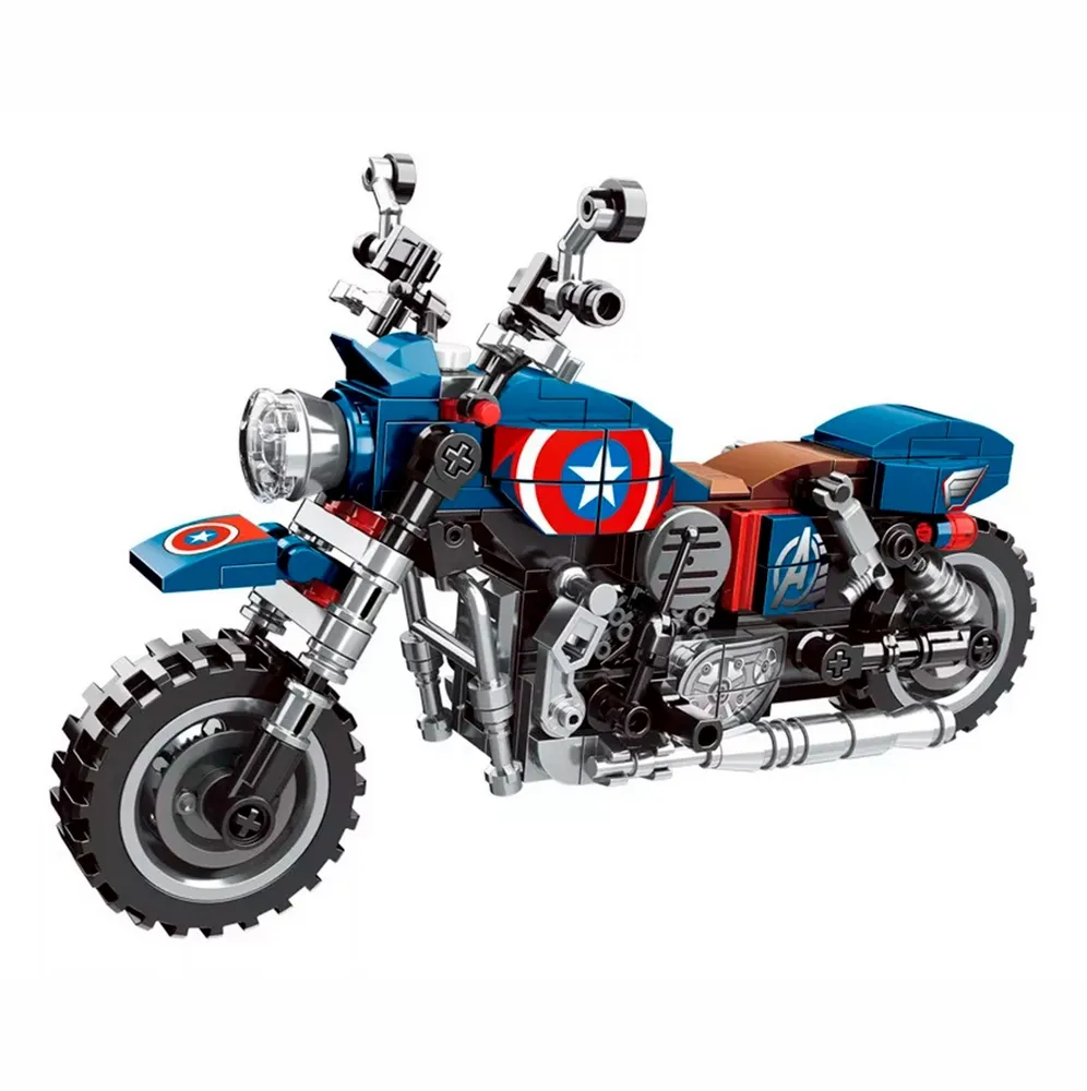 Moto Capitan America Avengers Figura Construcción Armable