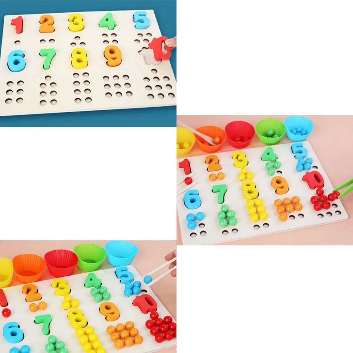 Juego Madera Puzzle Matemática Didáctico Interactivo Colores