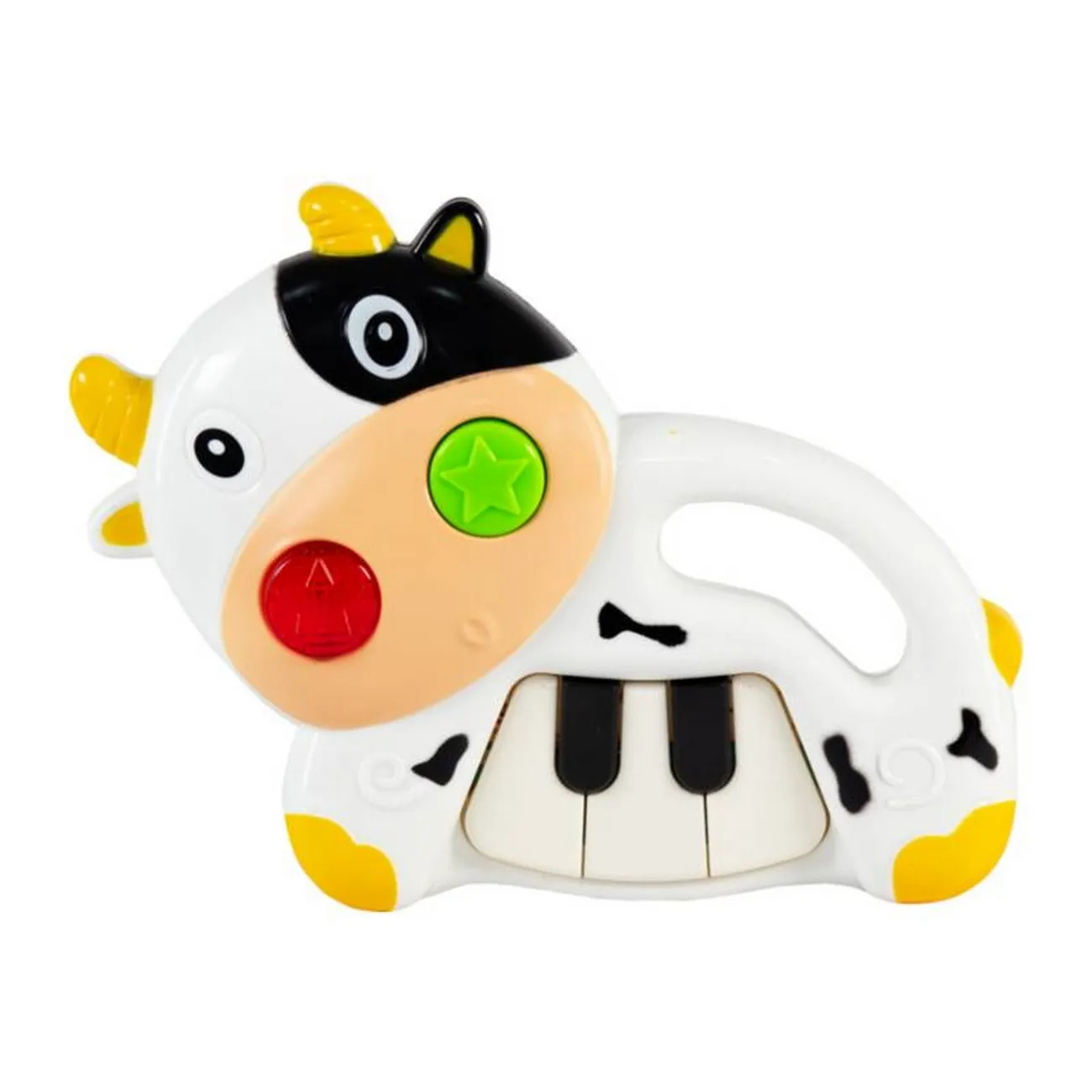 Piano Vaca Organeta Musical Bebes Niño + Bateria Juguete