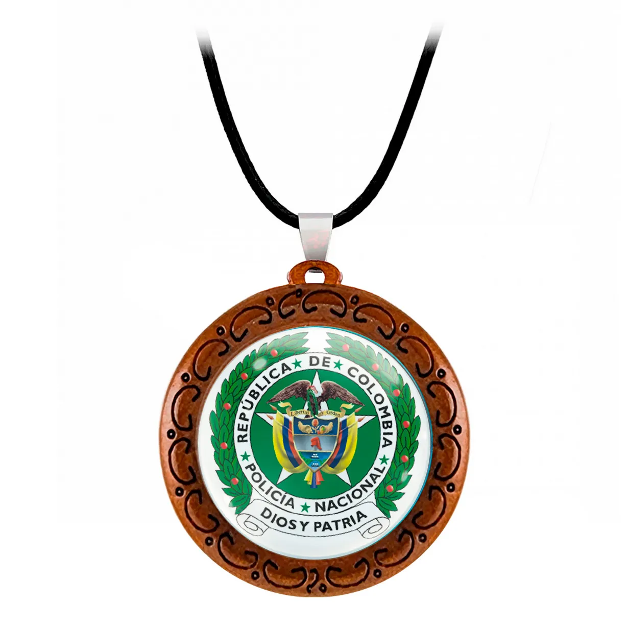 Collar Policia Escudo Colombia Unisex Detalle + Estuche