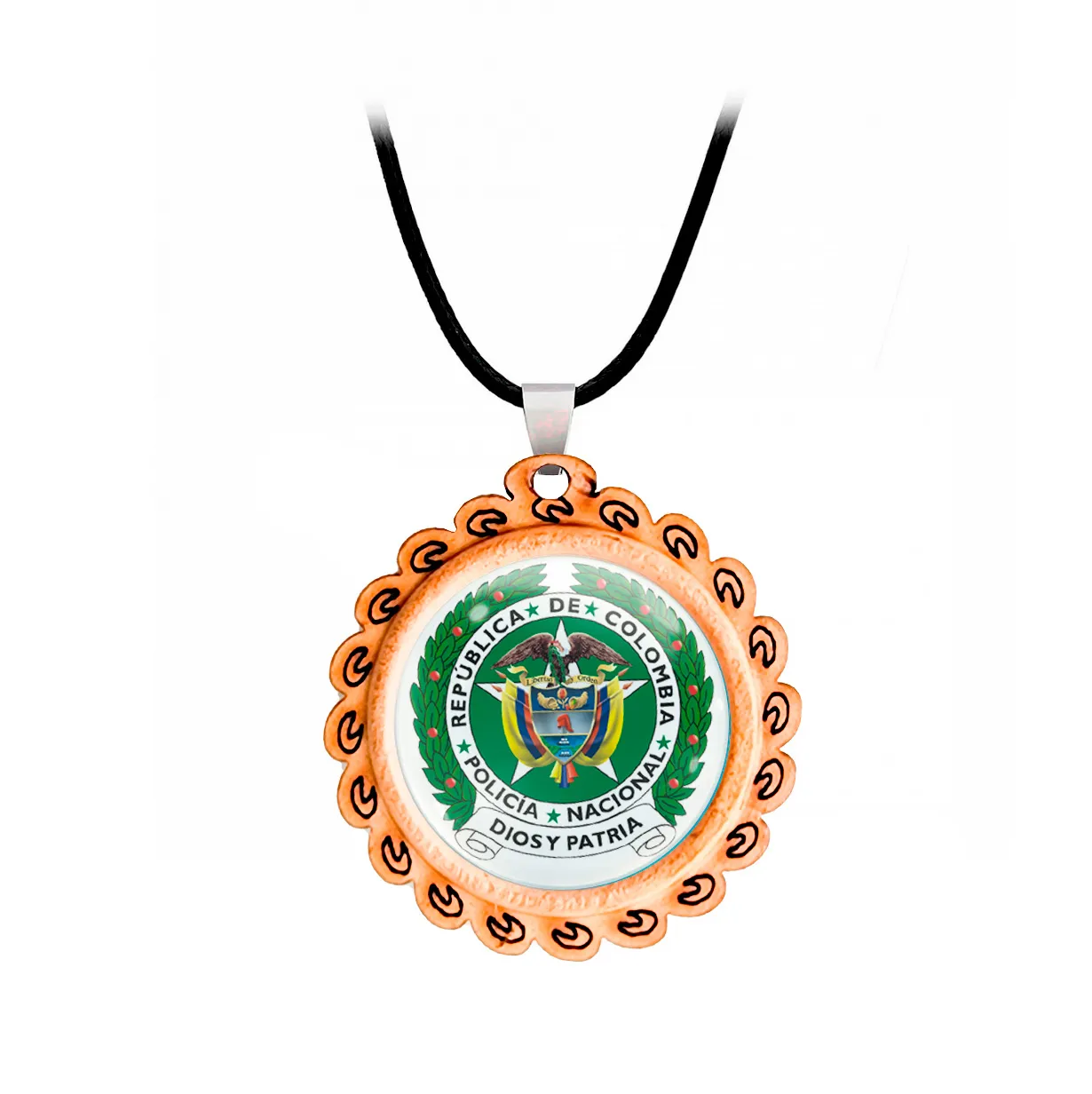 Collar Policia Escudo Colombia Unisex Detalle + Estuche