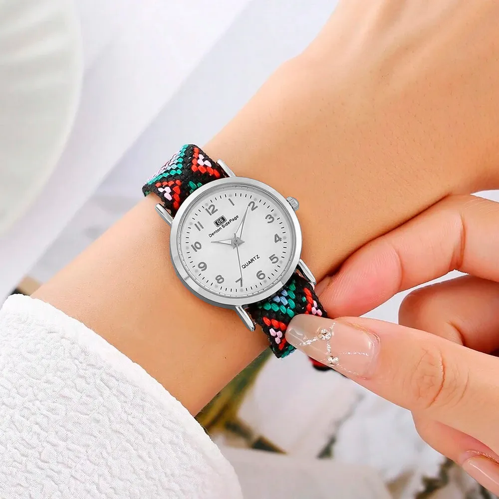 Reloj Tejido Artesanal Dama Mujer + Estuche