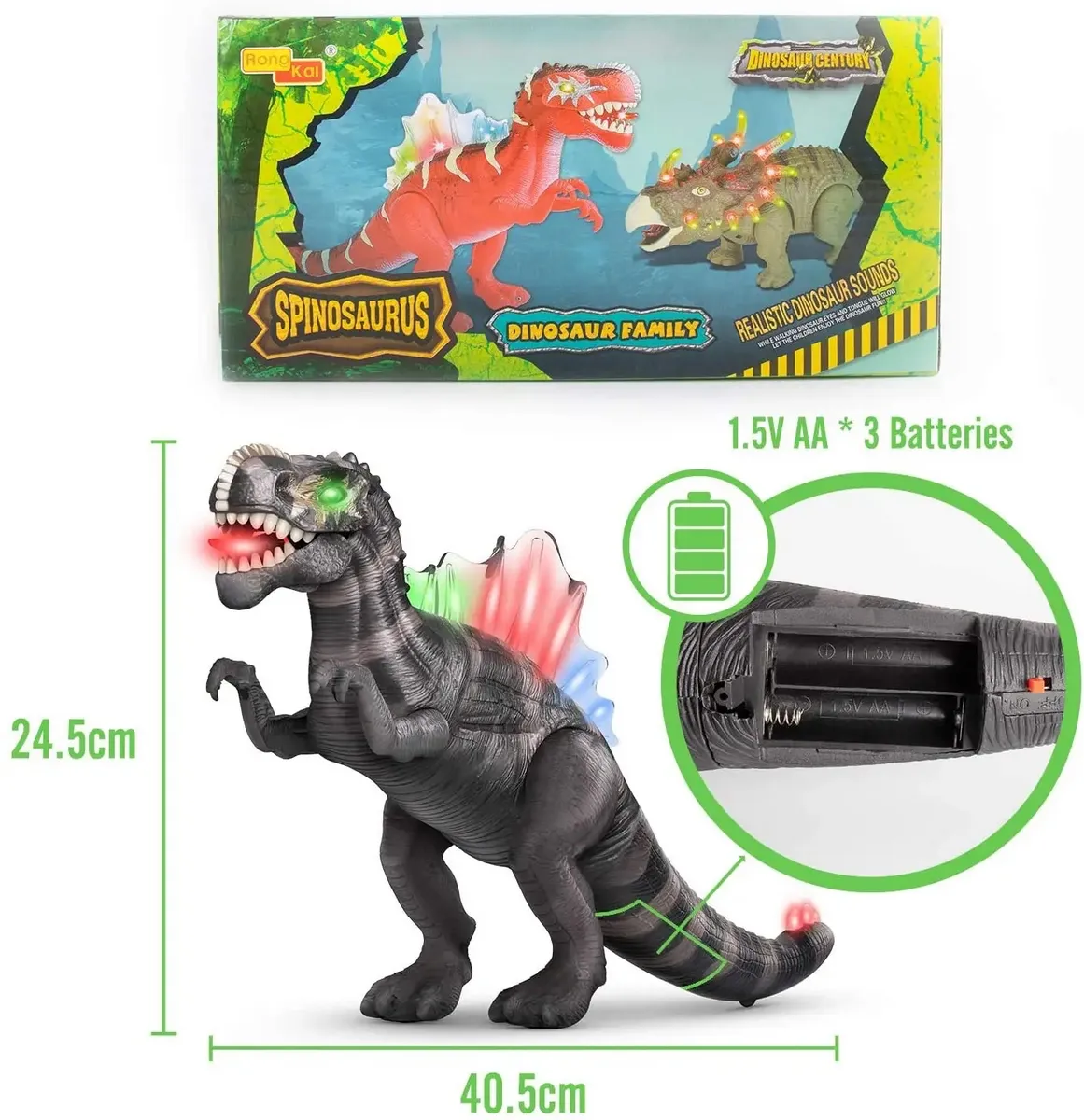 Dinosaurio Tiranosaurio Rex Movimiento Sonido Luces+bateria