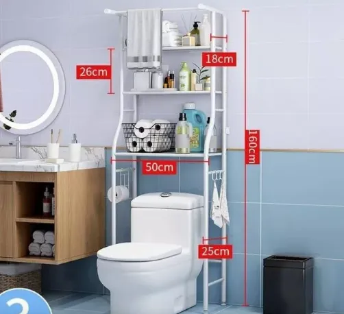 Organizador De Baño Estantería Mueble Ahorrador De Espacio 3 Color Blanco