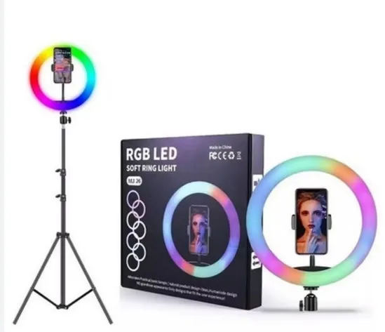 Aro de Luz LED RGB 33cm: Efectos de Color Personalizables + Trípode