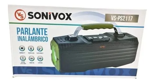 Parlante Bluetooth Portatil Sonivox Vs-ps2117 Radio Fm Usb Con Linterna