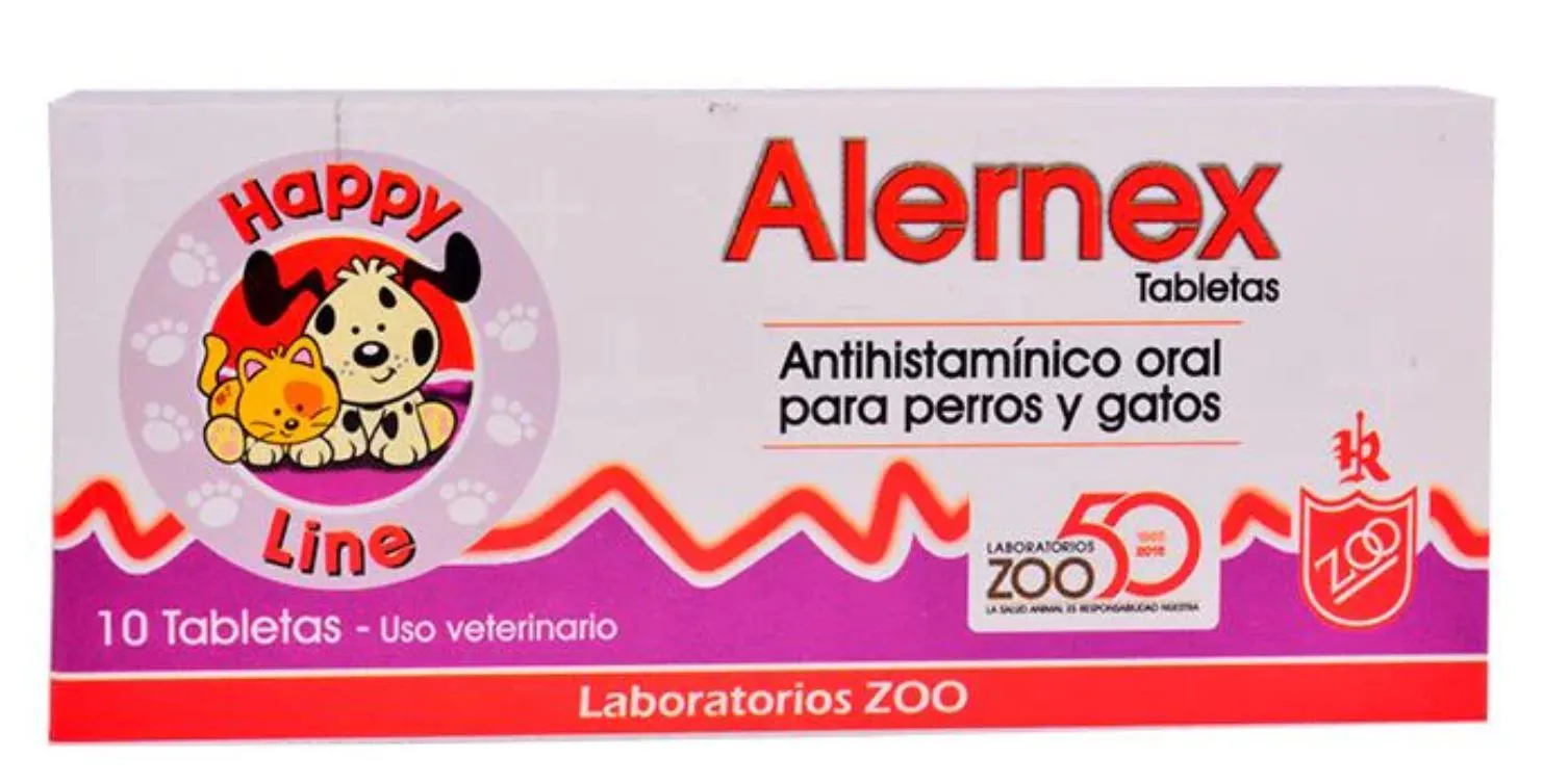 Alernex Antihistaminico Oral Perros Gatos Caja x10Tab