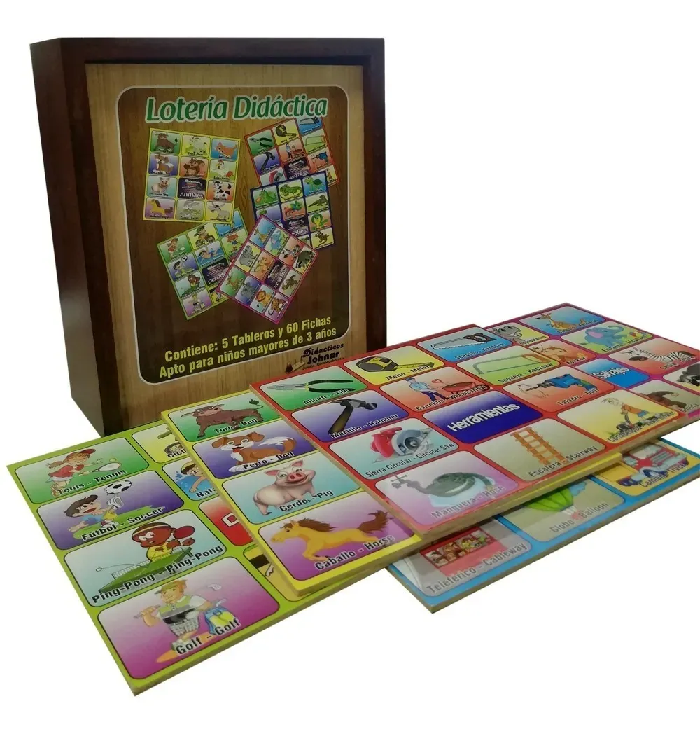 Juego Loteria Didáctica De Madera