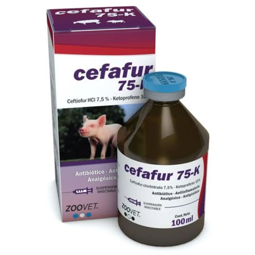 Cefafur 75K Antibiotico Antiflamatorio Bovinos 100Ml