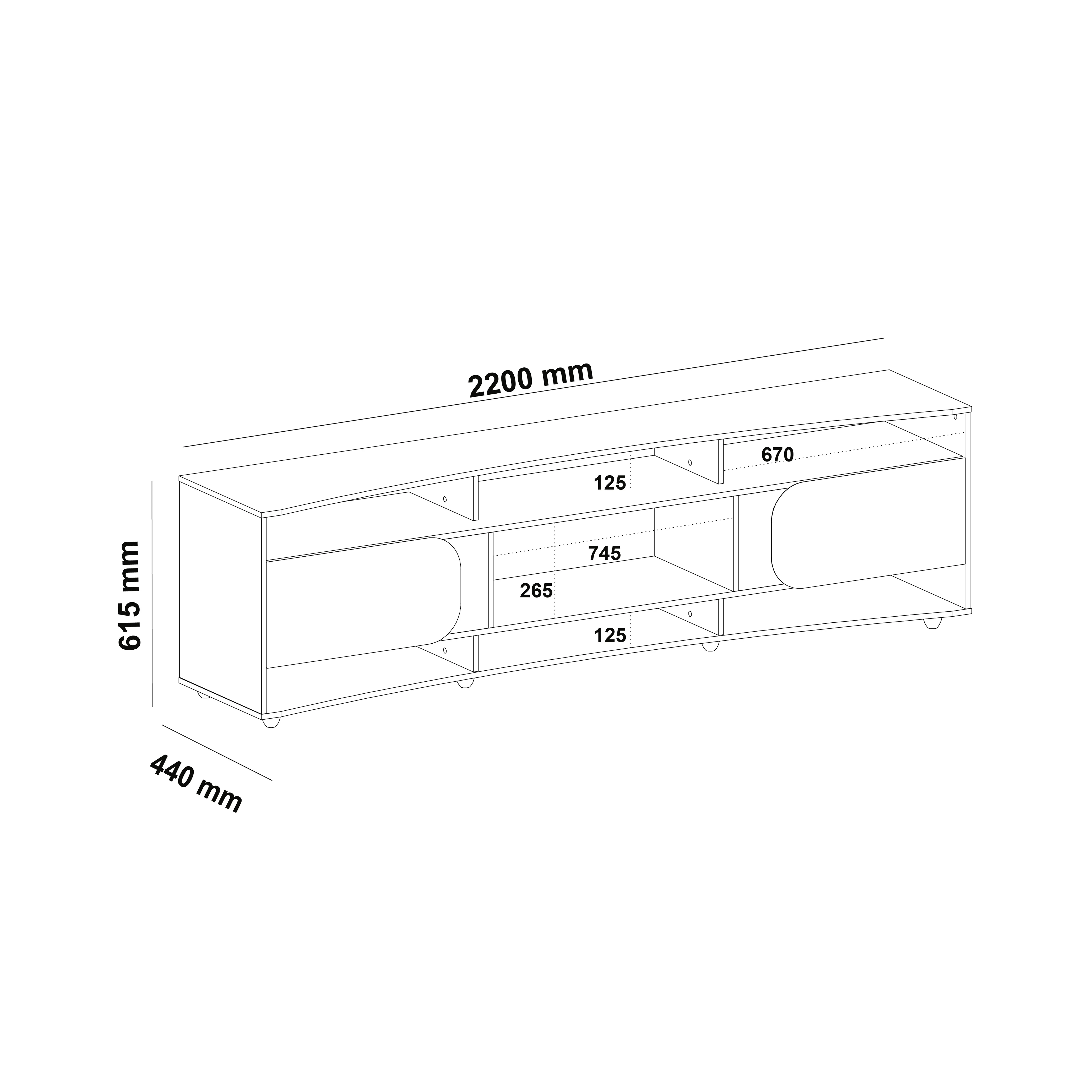 Mueble TV 86" Elegance Color Cedro Y Off White