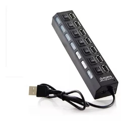 Adaptador Usb Hub 7 Puertos Con Interruptor Individual (Huge) Ref: Hub7p