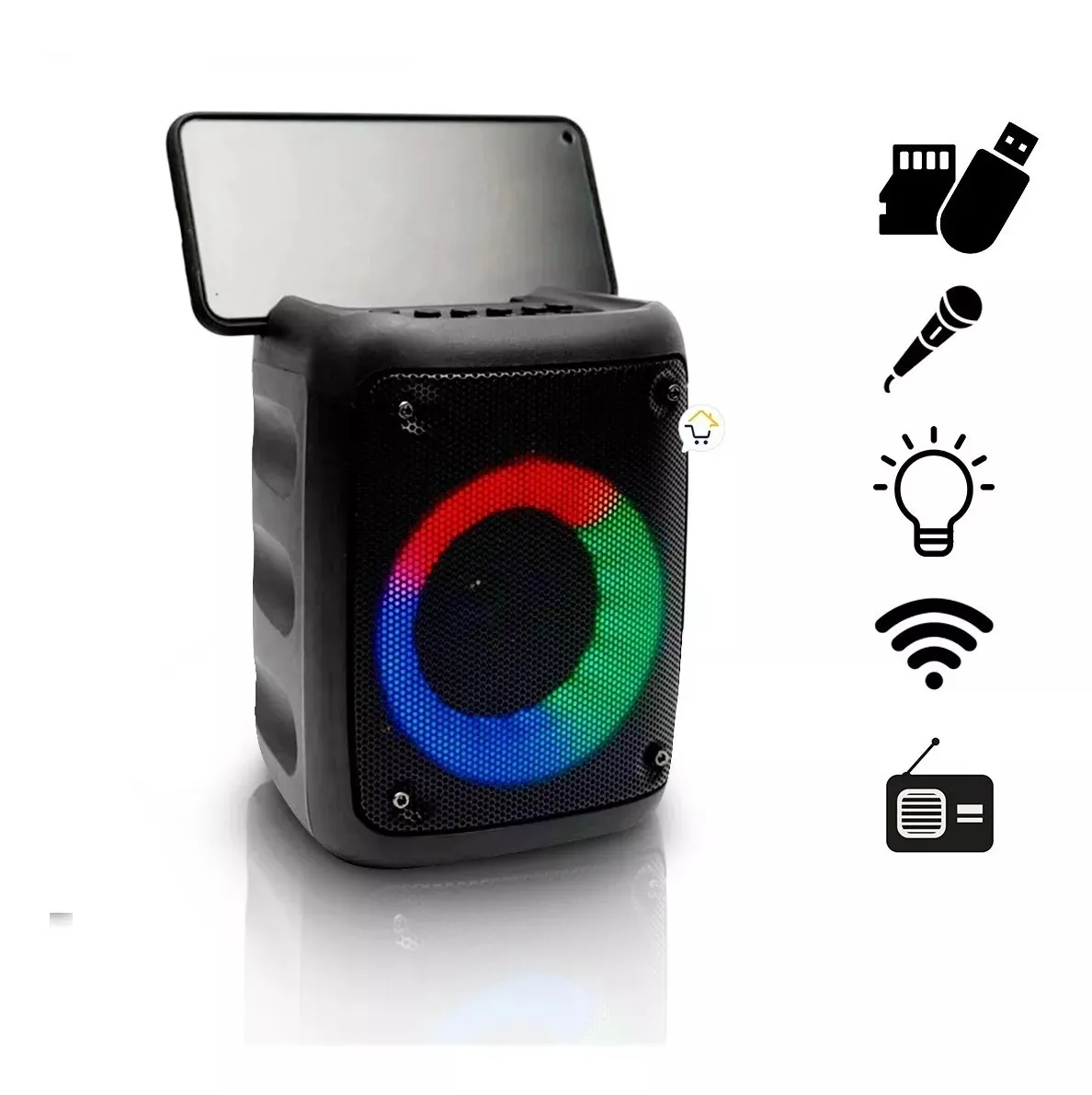 Parlante Bluetooth Rgb Portable Radio Recargable Kts1236