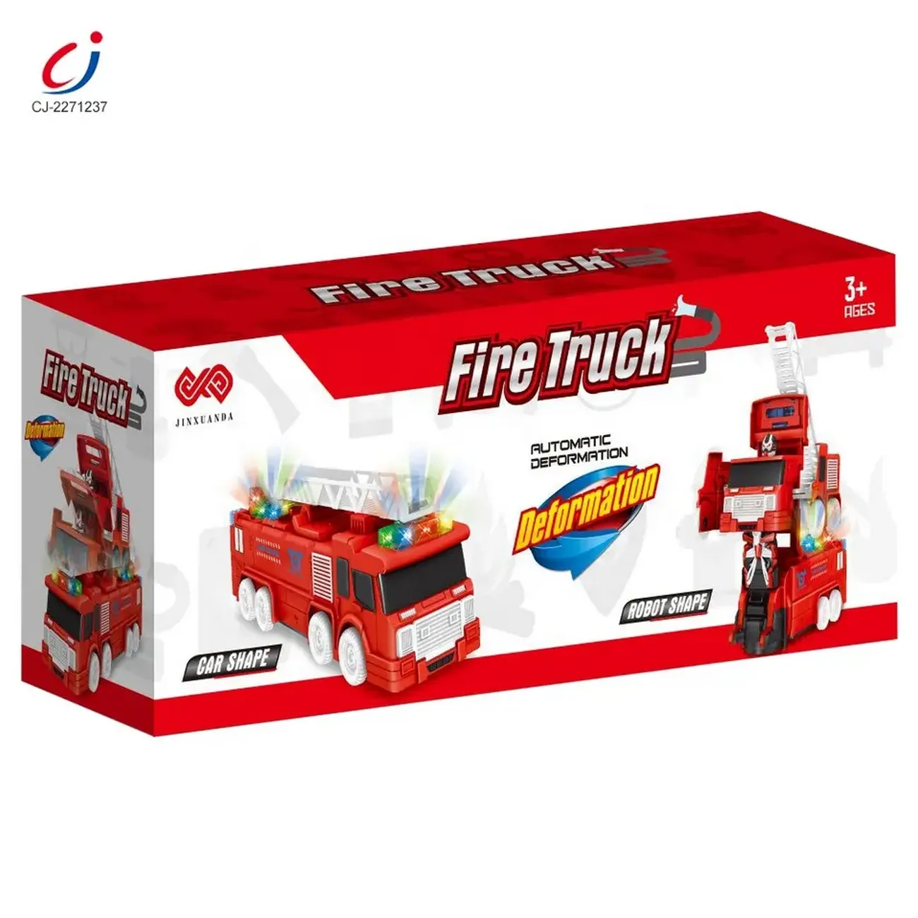 Carro Camion Bomberos Robot Transformers Niños + Baterias 