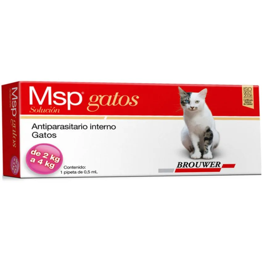 Msp Spot Antiparasitario Gatos 2 A 4Kg Pipeta 0.5Ml