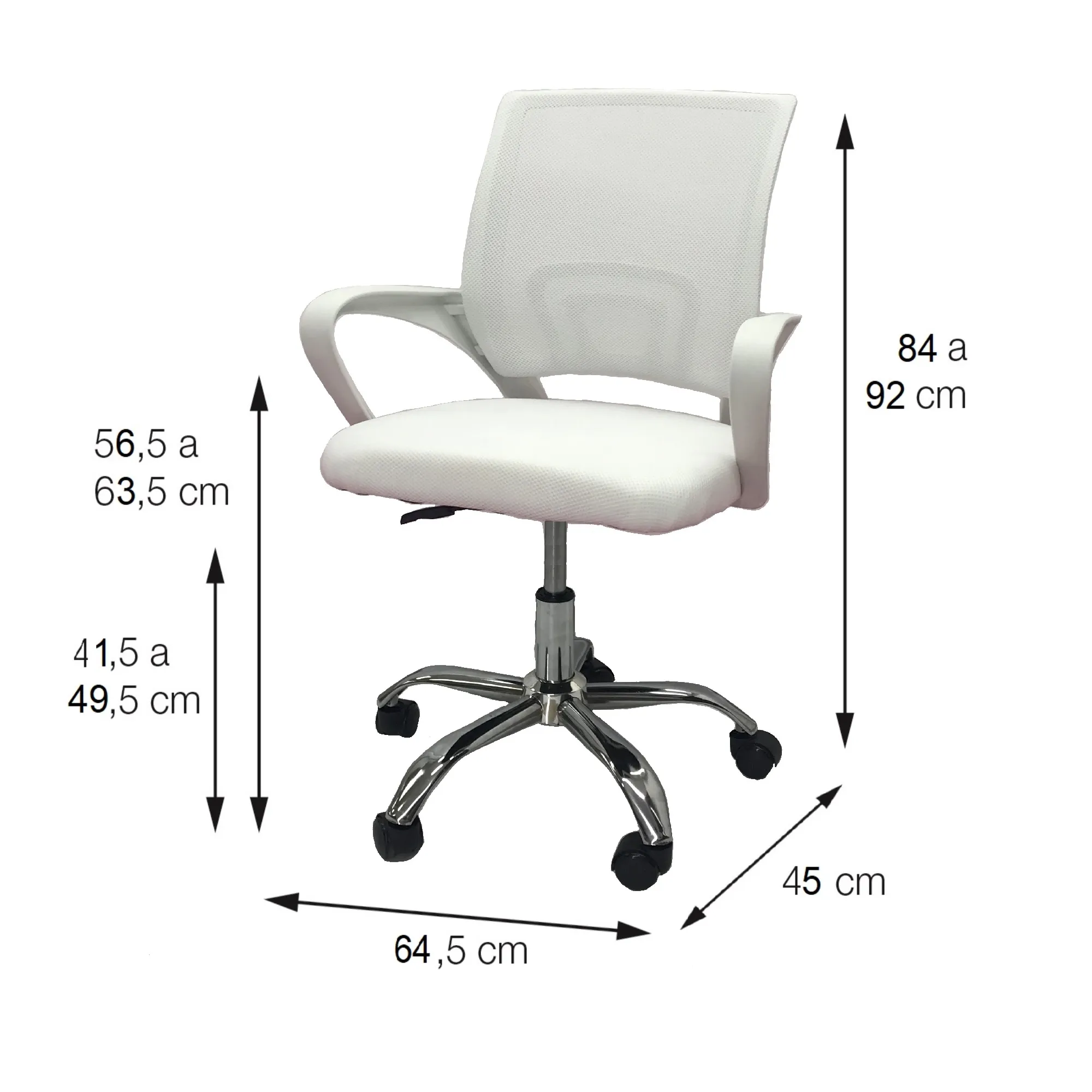 Silla 5DIEZ Oficina Escritorio Bertolini Color Blanca