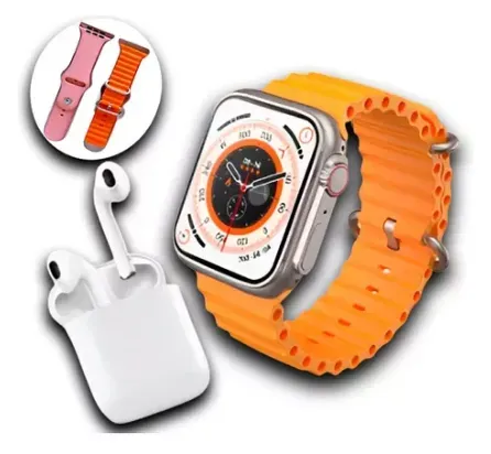 Combo Reloj inteligente serie 8 Con Audífonos y obsequio pulso