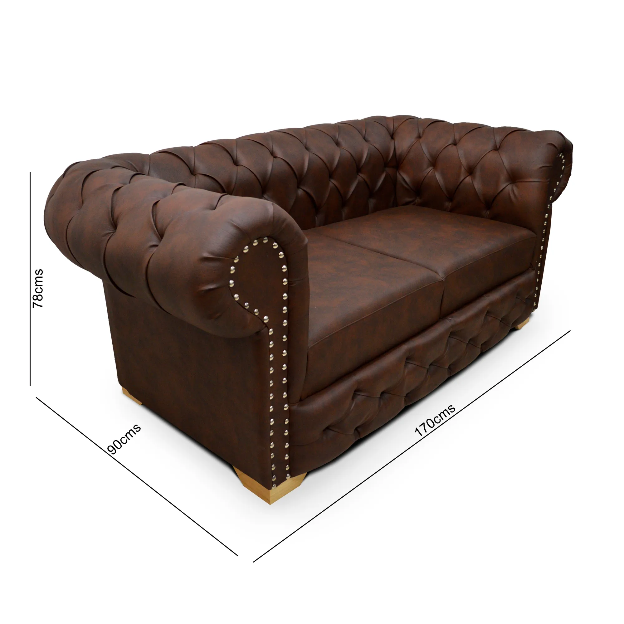 Sofa Chanty 2 Puestos Color Marron