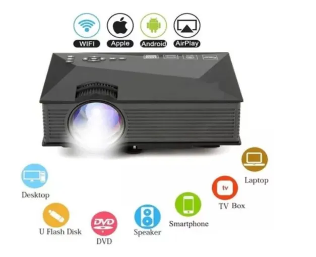 Mini Proyector Wifi Led 1200 Lumens Full Hd