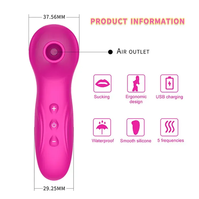 Vibrador succionador de clítoris 10 velocidades recargable usb