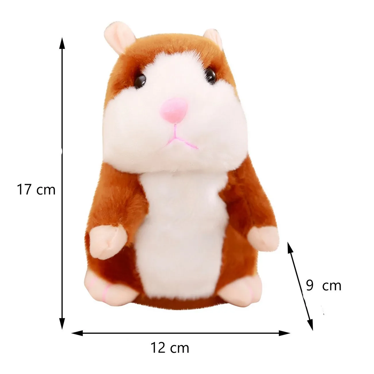 Juguete Peluche Hamster Color Caramelo Habla Repite Lo Que Dices + Baterias