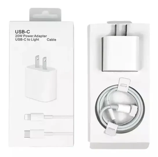 Cargador Iphone 20w Carga Rapida + Cable 1 Metro