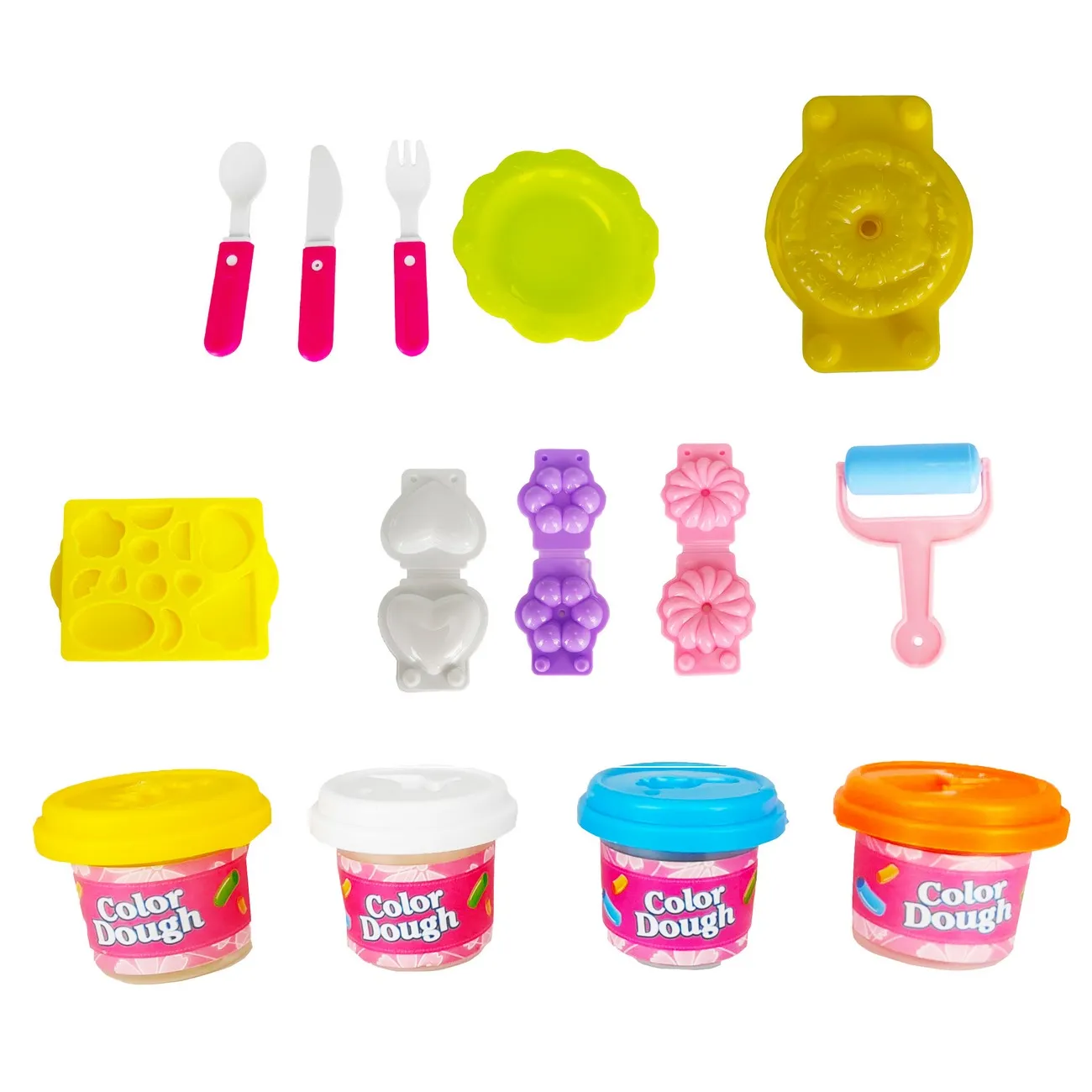 Set / Kit Chef Cocina Preparaciòn Comida Plastilina Juguete