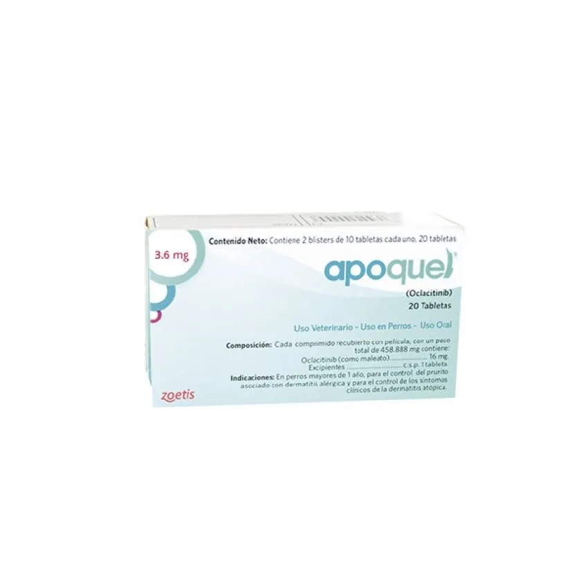 Apoquel 3.6mg Perros Control Picazón Dermatitis 20 Tab