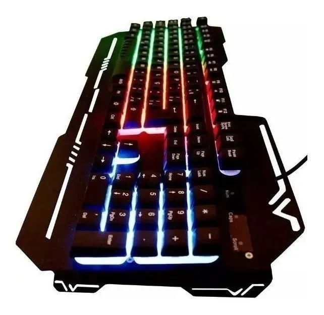 Teclado Gamer WB-539 Color Negro Con Luz 3 Colores