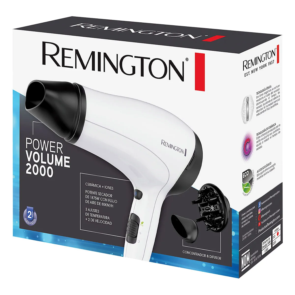 Secador Remington D3015 Eco-Iones Cerámica