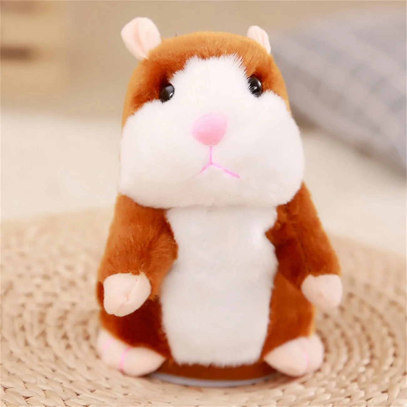 Juguete Peluche Hamster Color Caramelo Habla Repite Lo Que Dices + Baterias