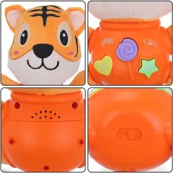 Peluche Musical Bebes Sonidos Naturaleza Infantiles Luces Tigre