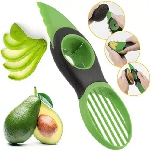 Cuchillo Rebanador Cortador Aguacate 3 En 1 Tajadas Uniform