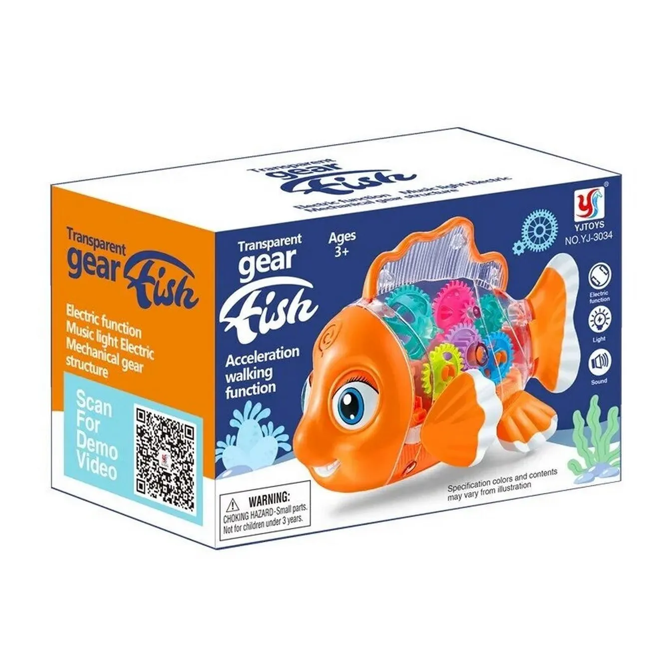 Pez Nemo Robot Luces Sonido Movimiento Juguete + Bateria